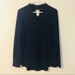 Chico's Long Sleeve Black Travelers Tunic Shirt, Size 1